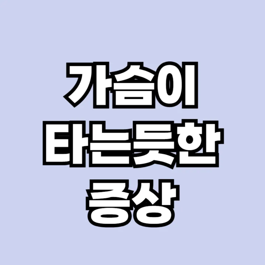 가슴이 타는 듯한 증상