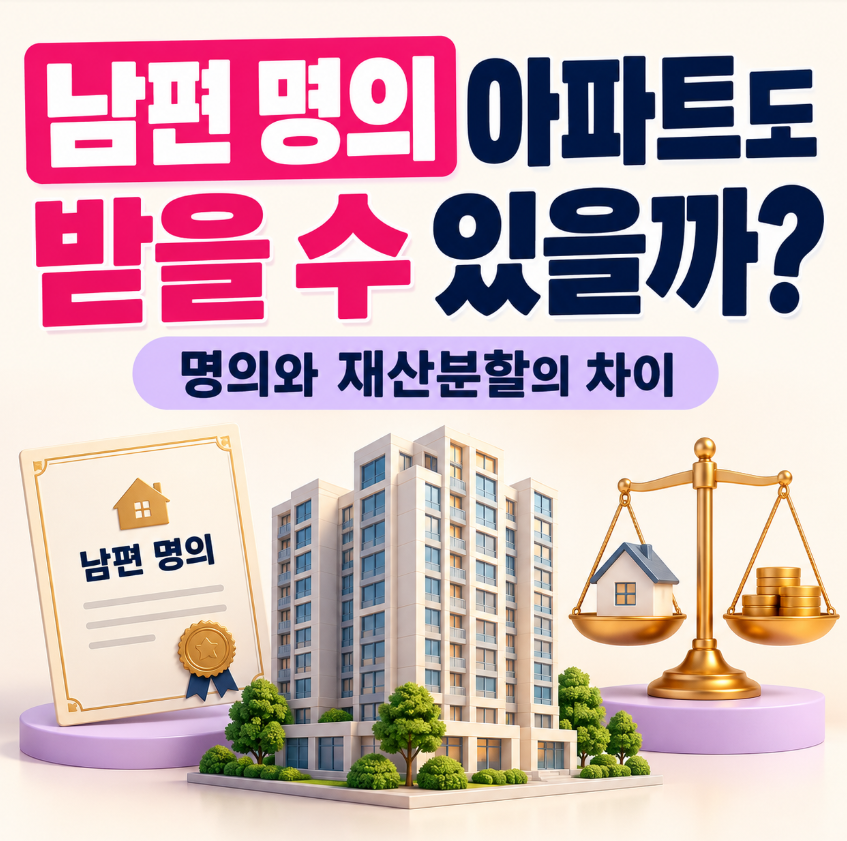 남편 명의 아파트도 이혼할 때 받을 수 있을까?｜명의와 재산분할 차이