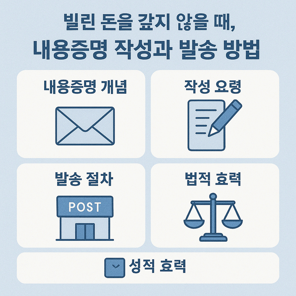 빌린 돈을 갚지 않을 때, 내용증명 작성과 발송 방법