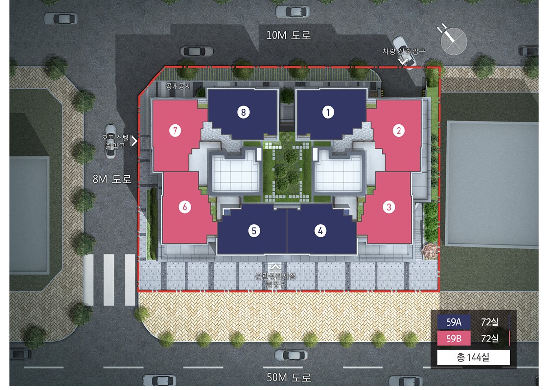 답십리역 지웰에스테이트 오피스텔 입지 배치도