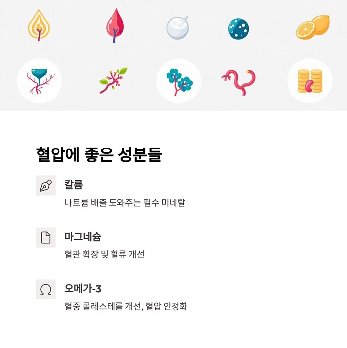 혈압 낮추는 음식 10가지와 효과적인 식습관 요약 이미지