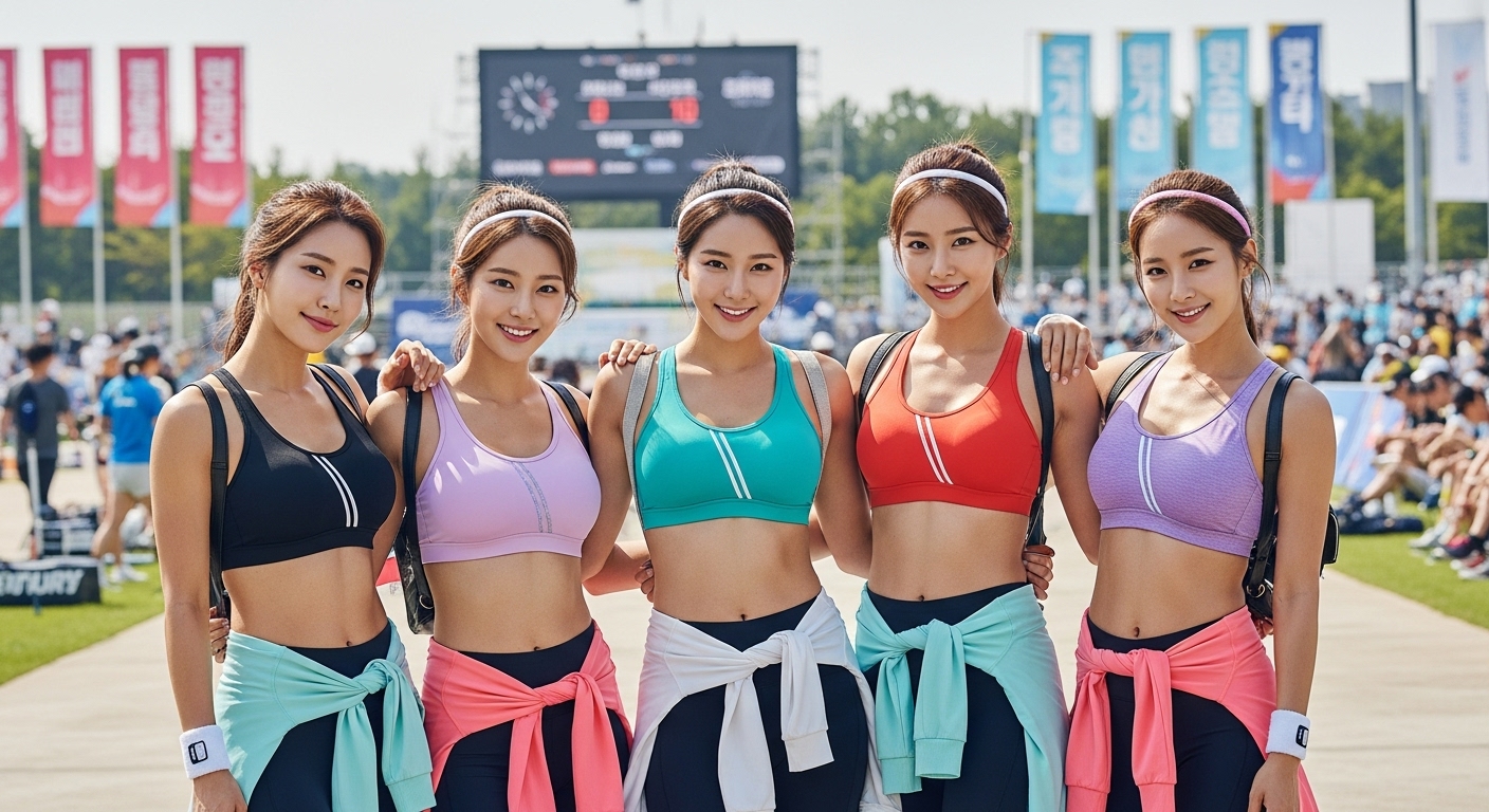 전국체전에 참석한 여자들