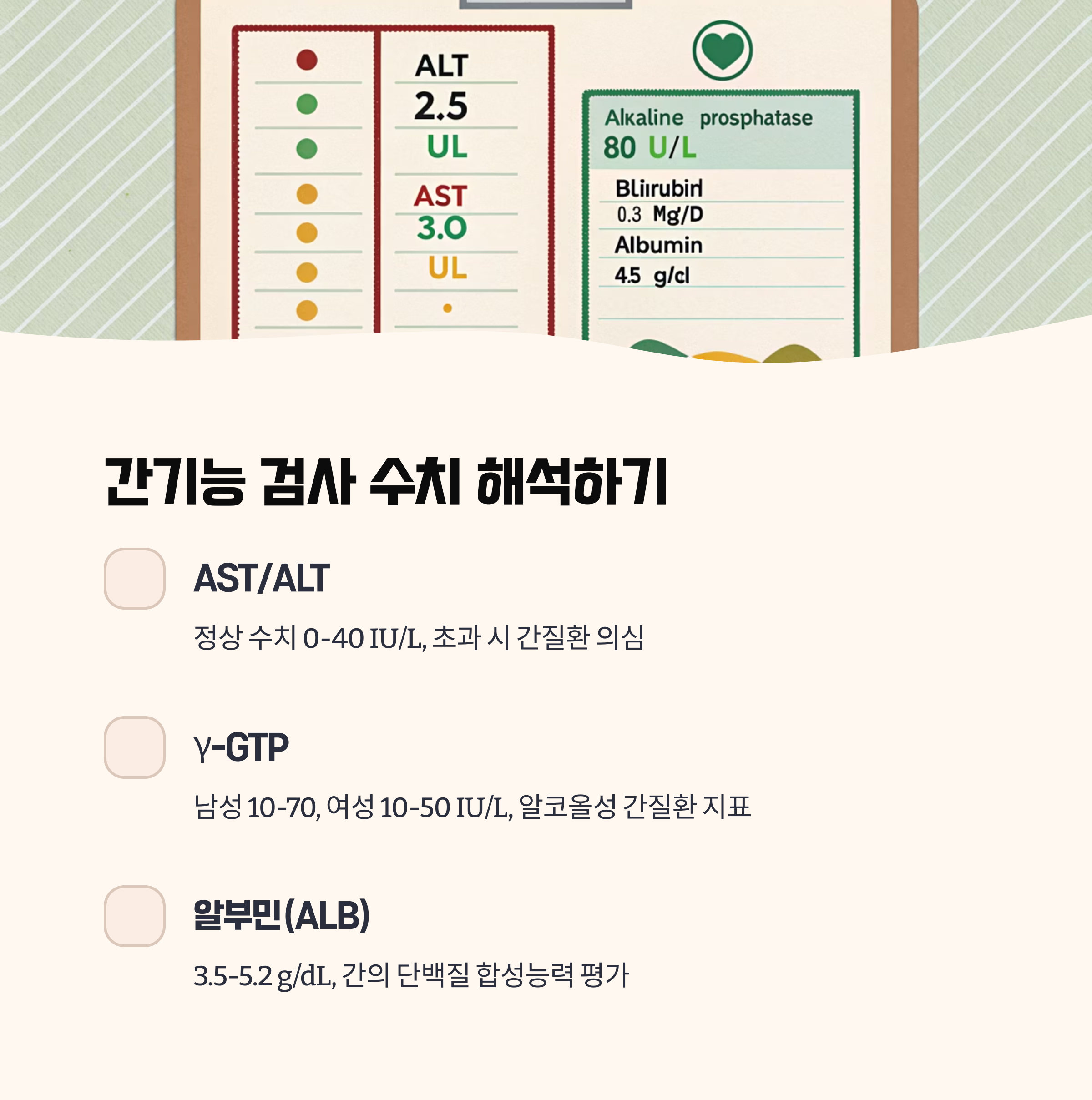 검사 항목별 정상 수치와 의미 정리