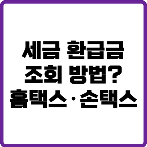 세금 환급금 조회 방법