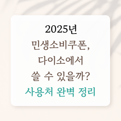 2025 민생소비쿠폰 사용처