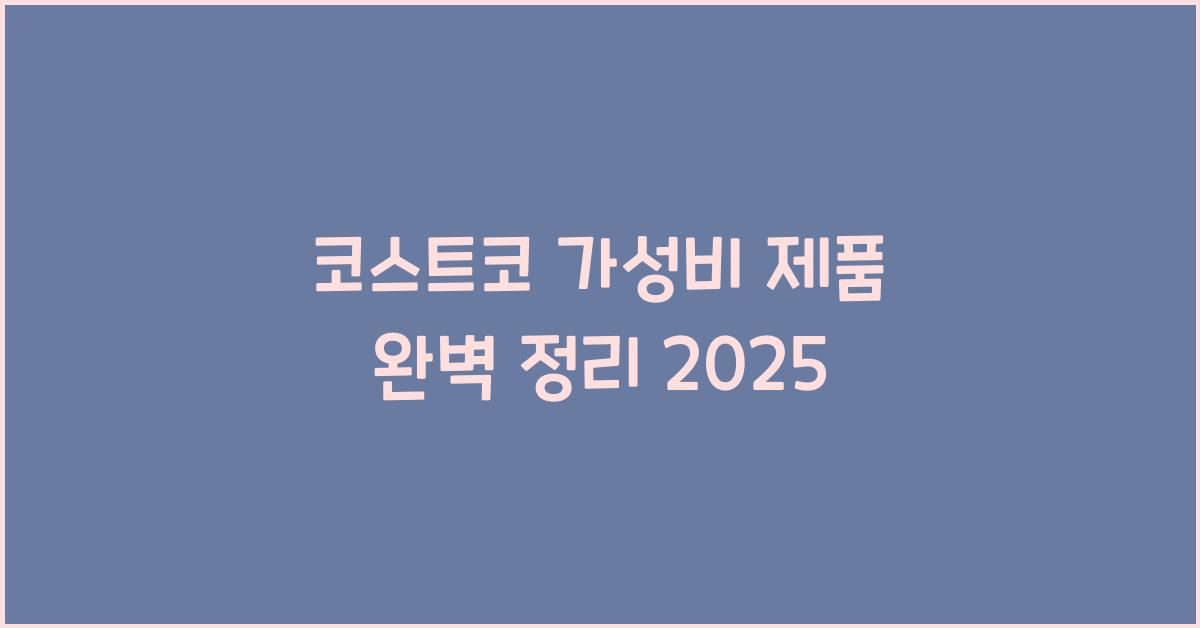 코스트코 가성비 제품