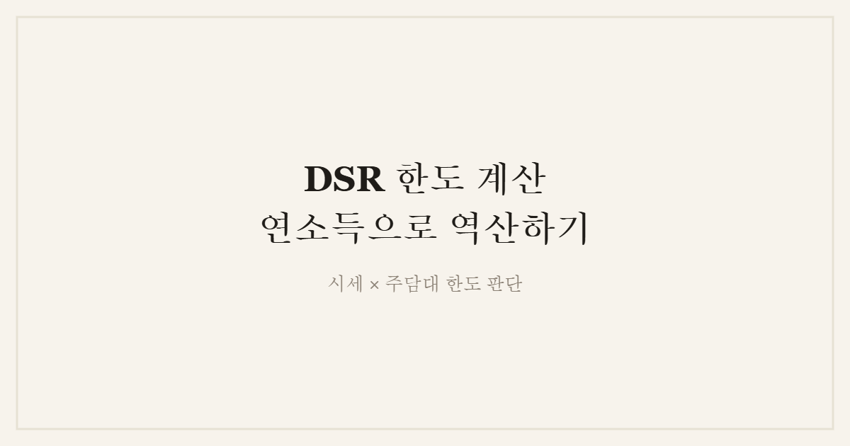 DSR 한도 계산 화면을 정리한 안내 이미지