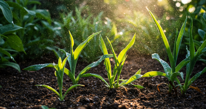 비 갠 후 정원의 흙냄새