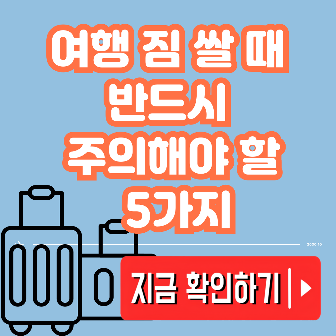 여행 짐 쌀 때 반드시 주의해야 할 5가지