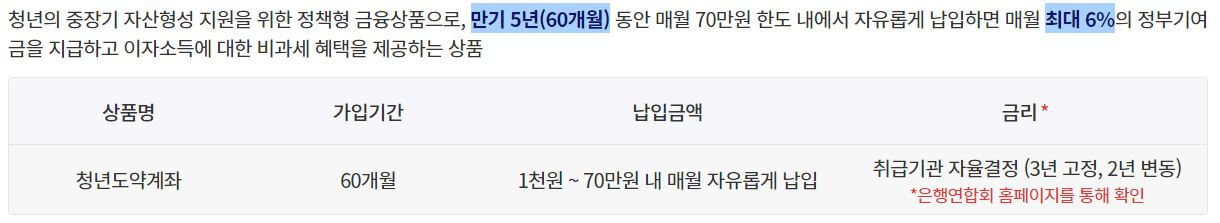 청년도약계좌 요약