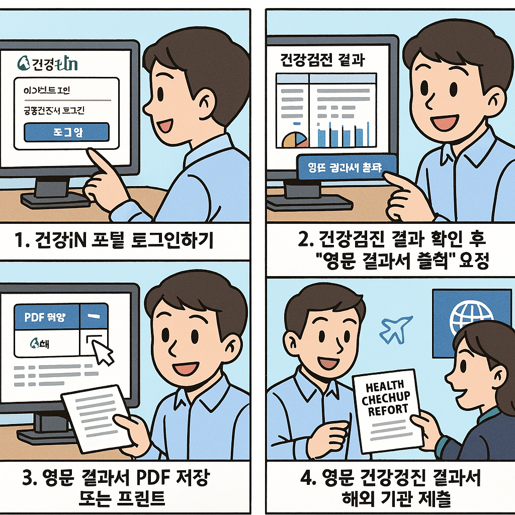 건강검진 결과서 영문 출력 방법
