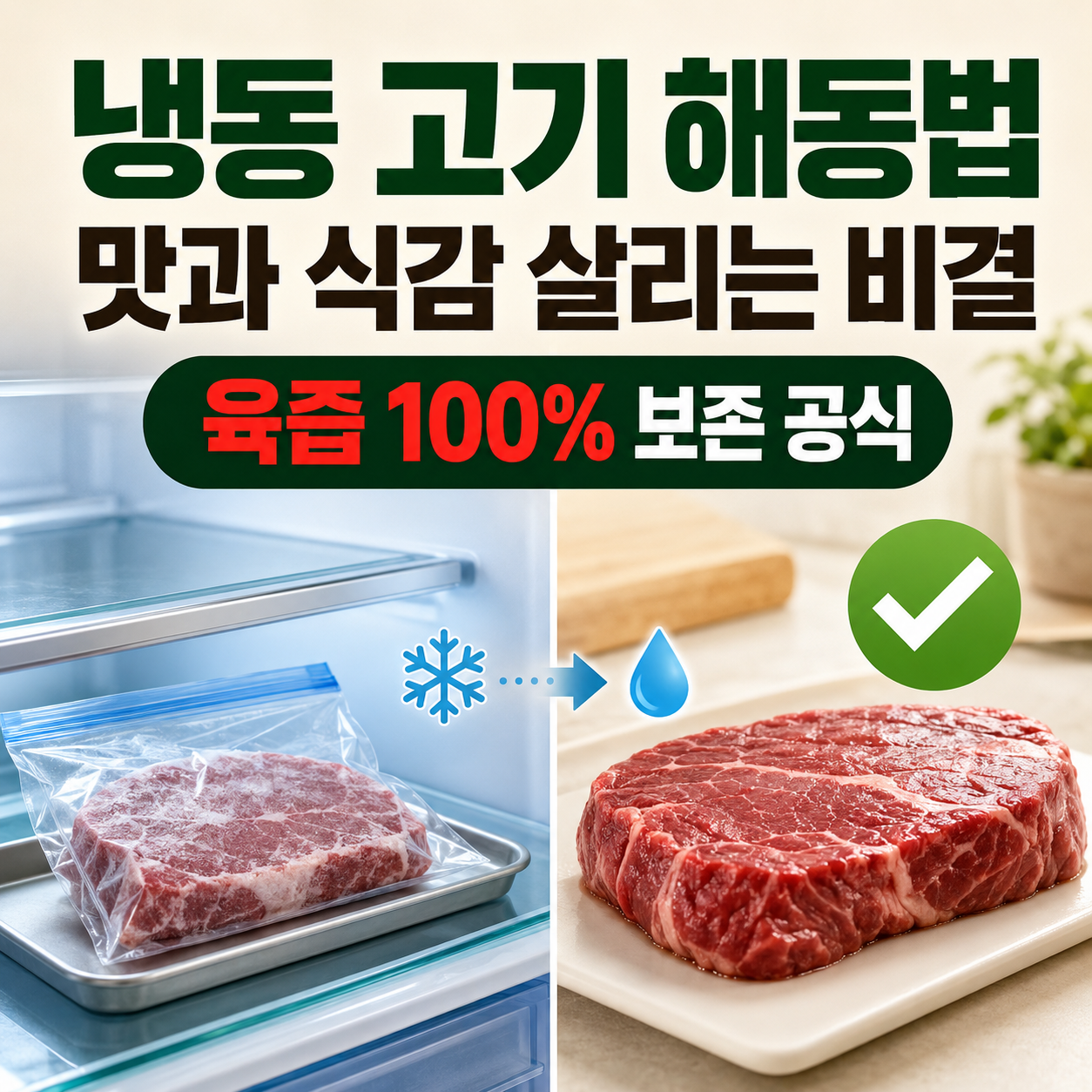 냉동 고기 맛과 식감 살려 해동하는 가장 좋은 방법 (육즙 100% 보존 공식)