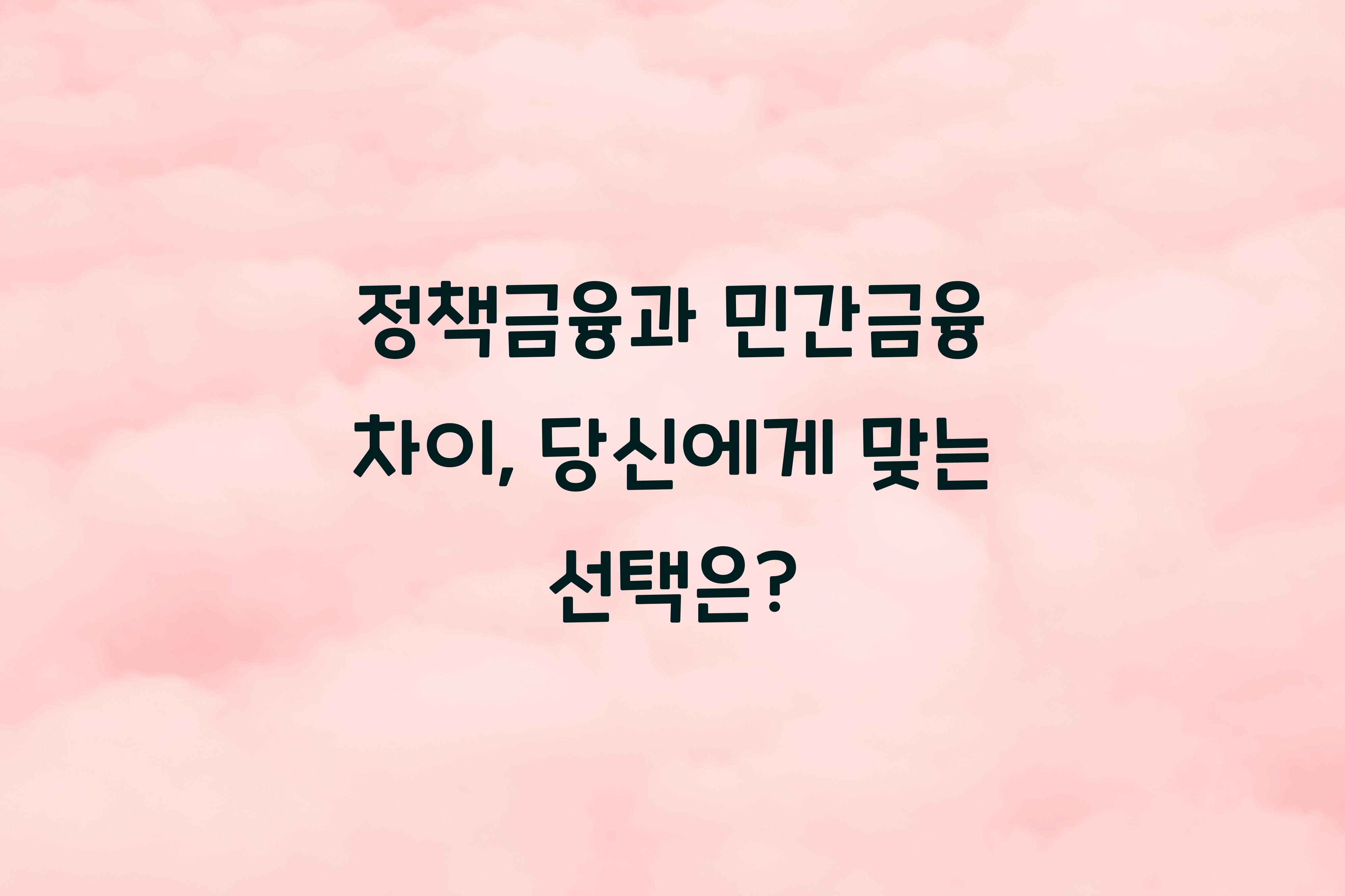 정책금융과 민간금융 차이
