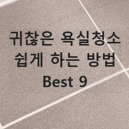 귀찮은 욕실청소, 한번에 해결하는 방법 Best 9