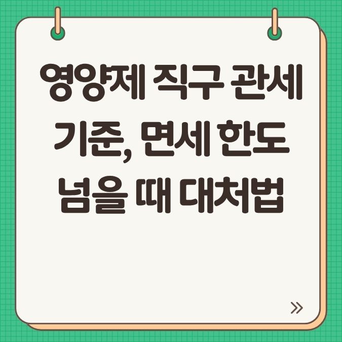 영양제 직구 관세 기준, 면세 한도 넘을 때 대처법