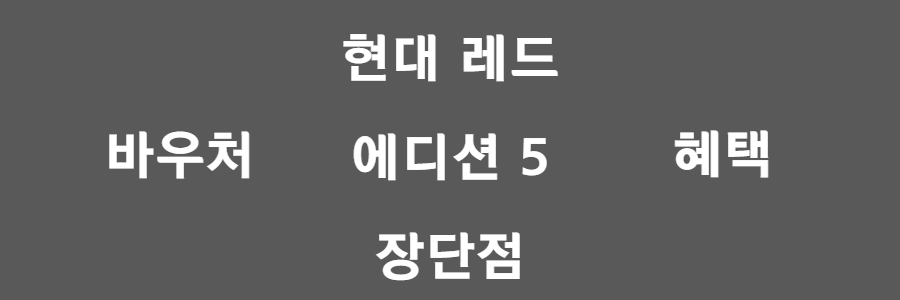 현대 레드 에디션 5 알아보기