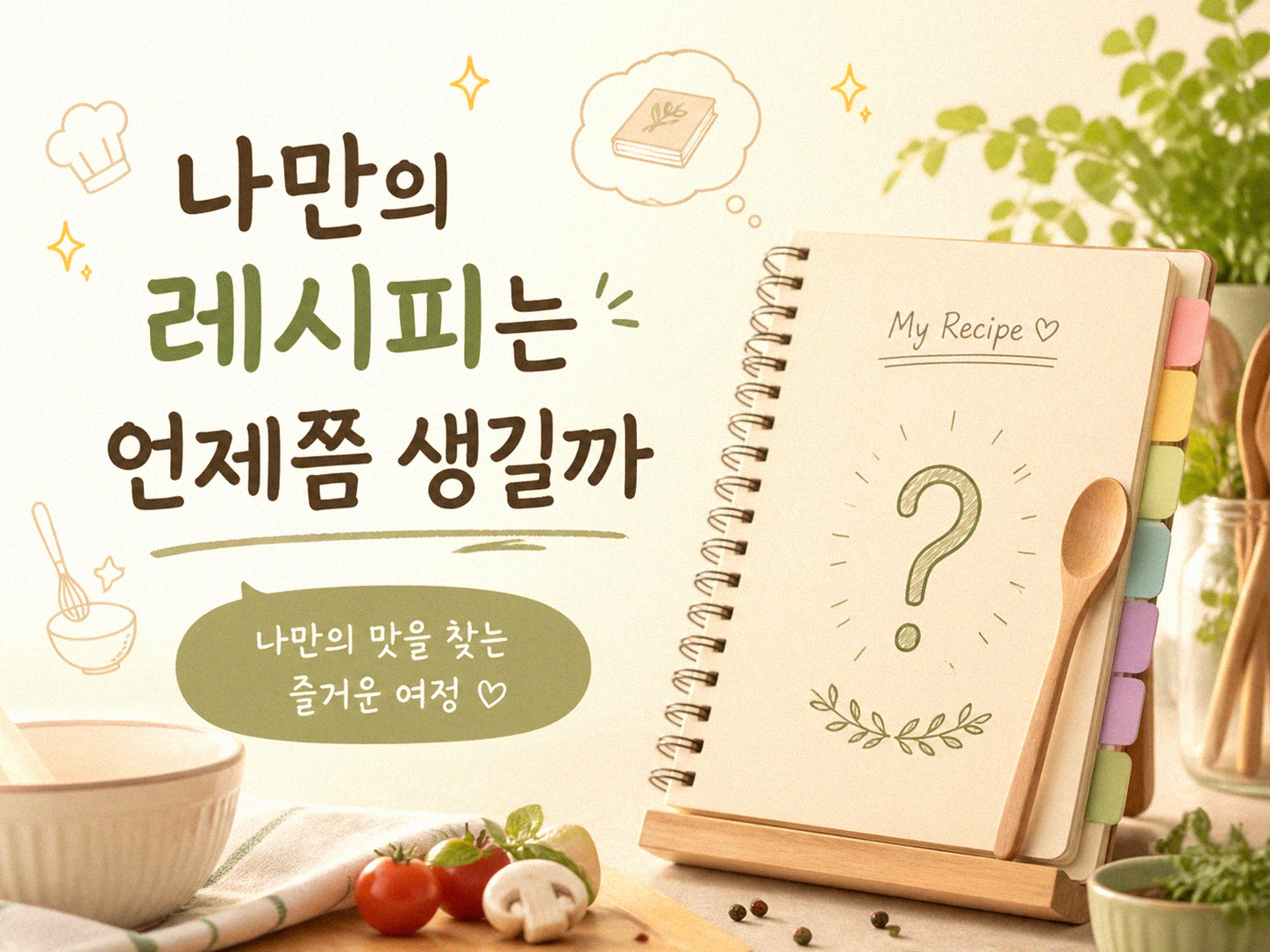 요리 실력 언제쯤 레시피 안 보고 할 수 있을까