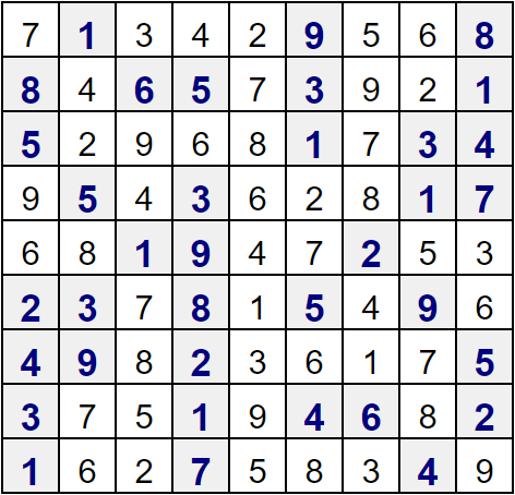 완성된 스도쿠 해답 화면 예시