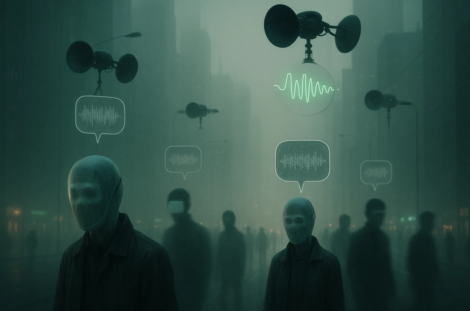 침묵하는 도시: 인간이 말을 잃고 기계만 말하는 사회 관련 사진