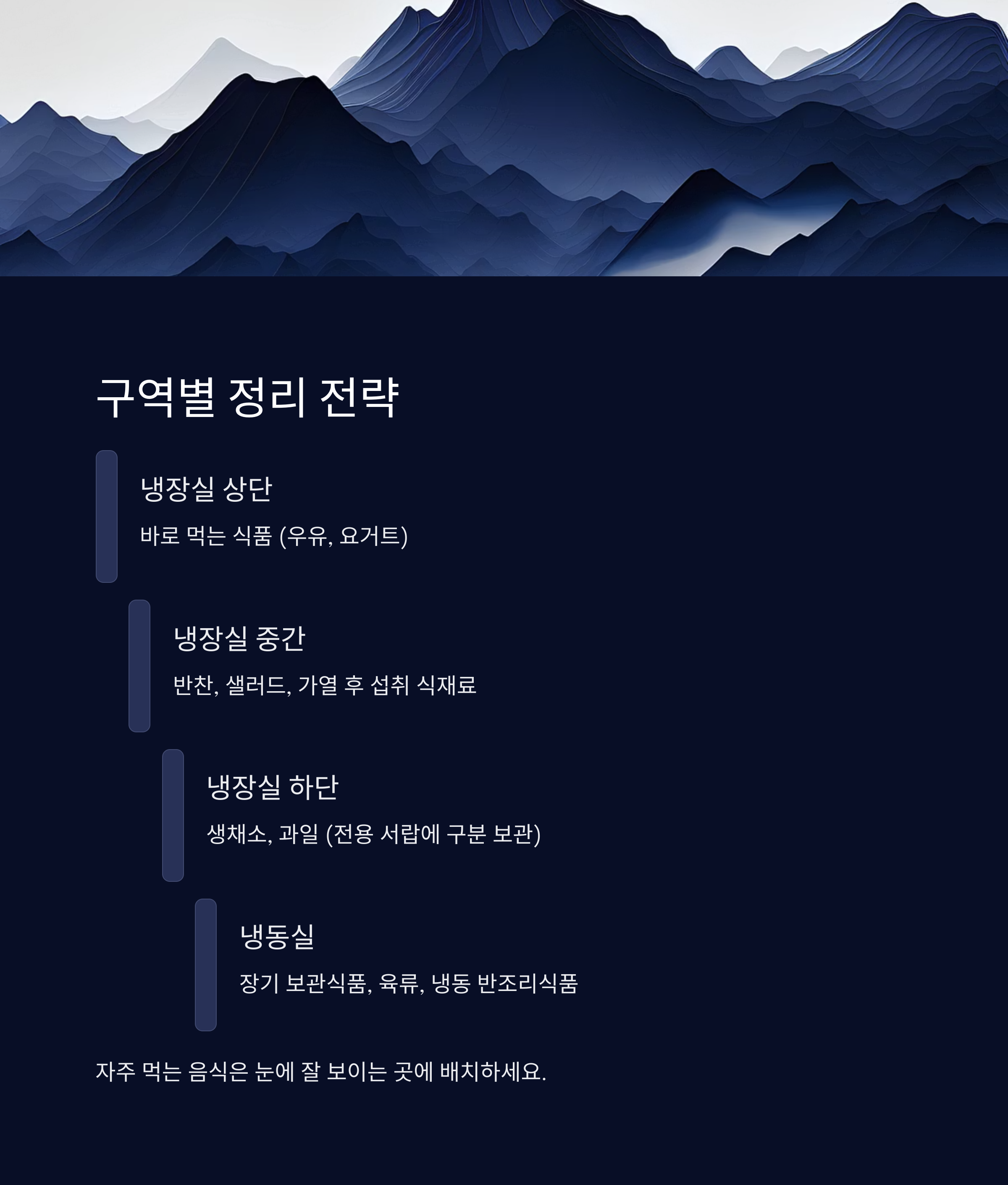 구역별 정리 전략, 냉장고 구조에 따라 달라져요