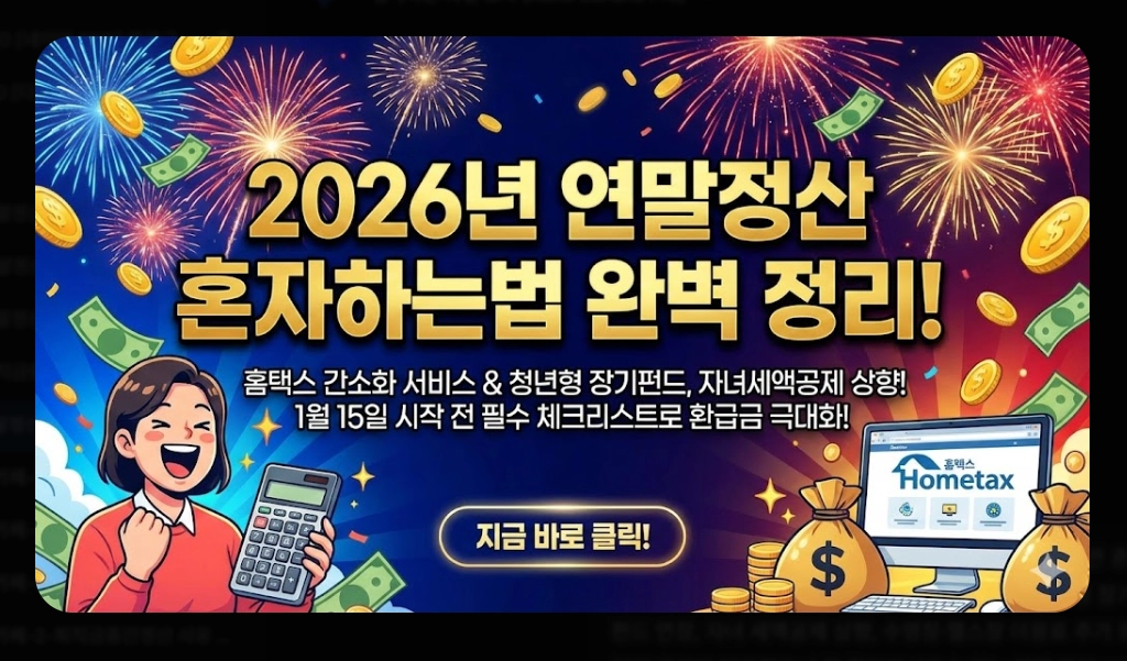 연말정산 혼자하는법 2026 완벽가이드 최대 환급 받는 5단계