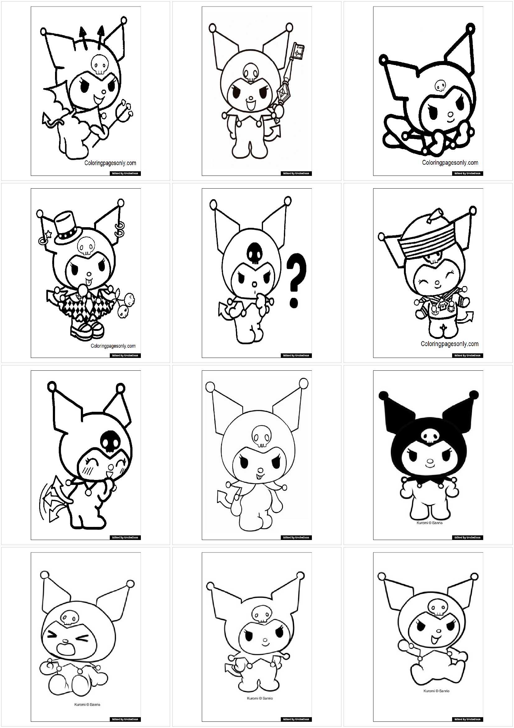 산리오 쿠로미 색칠공부 도안