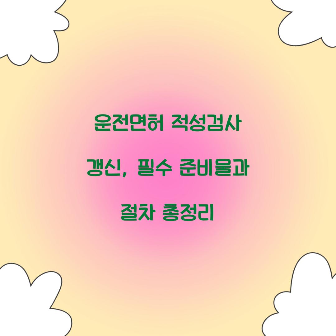 운전면허 적성검사 갱신