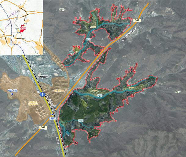 그린벨트 해제 지역 의왕