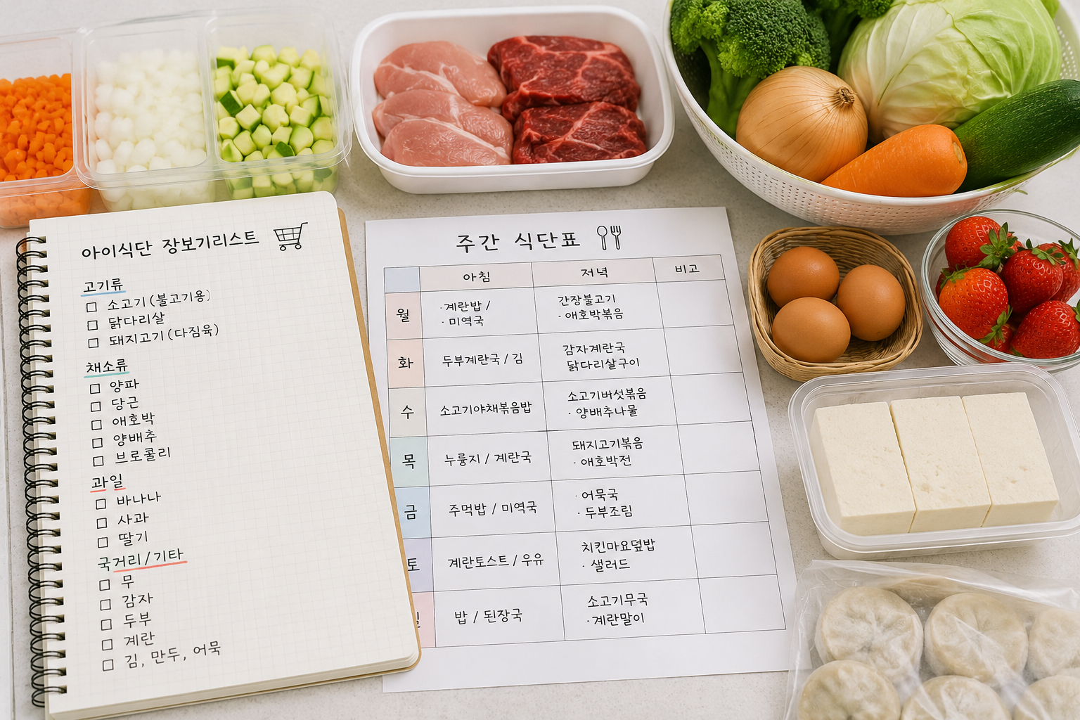아이 식단 장보기 리스트 관련 사진