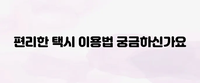 카카오 택시 앱 설치 방법│사용법