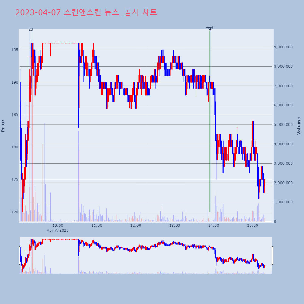 스킨앤스킨_뉴스공시차트