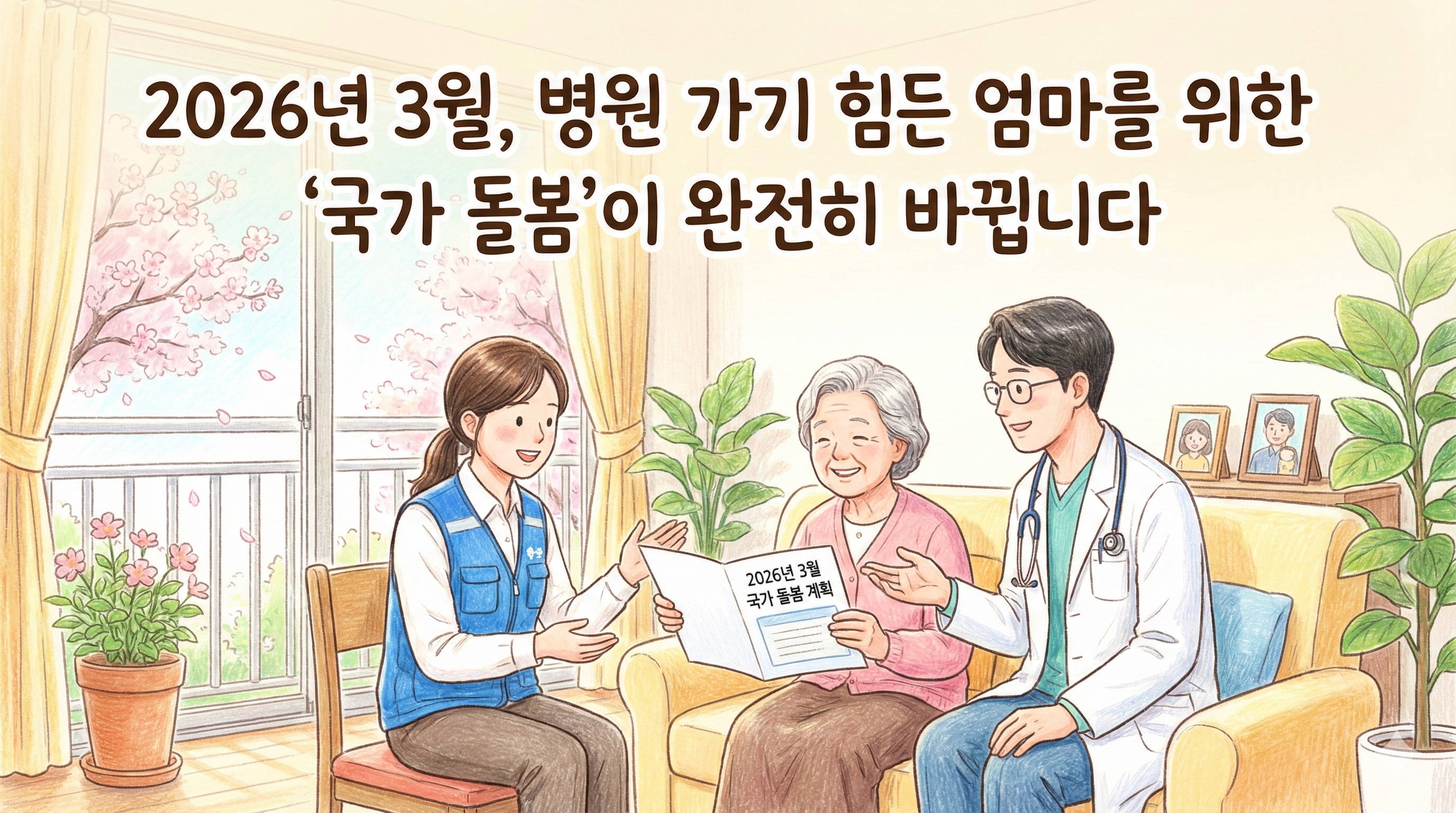 2026년 3월, 병원 가기 힘든 엄마를 위한 '국가 돌봄'이 완전히 바뀝니다