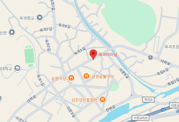 옥과시외버스터미널 시간표조회, 예매