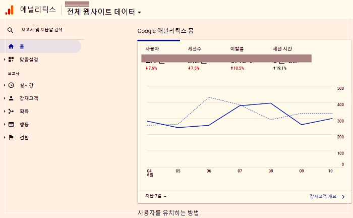 애널리틱스-홈-화면