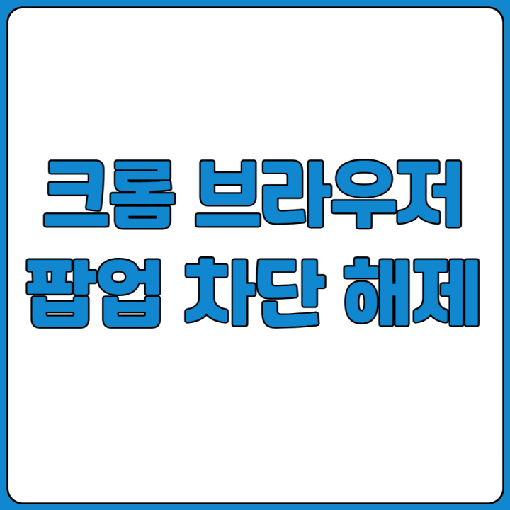 크롬 팝업 차단 해제 사진