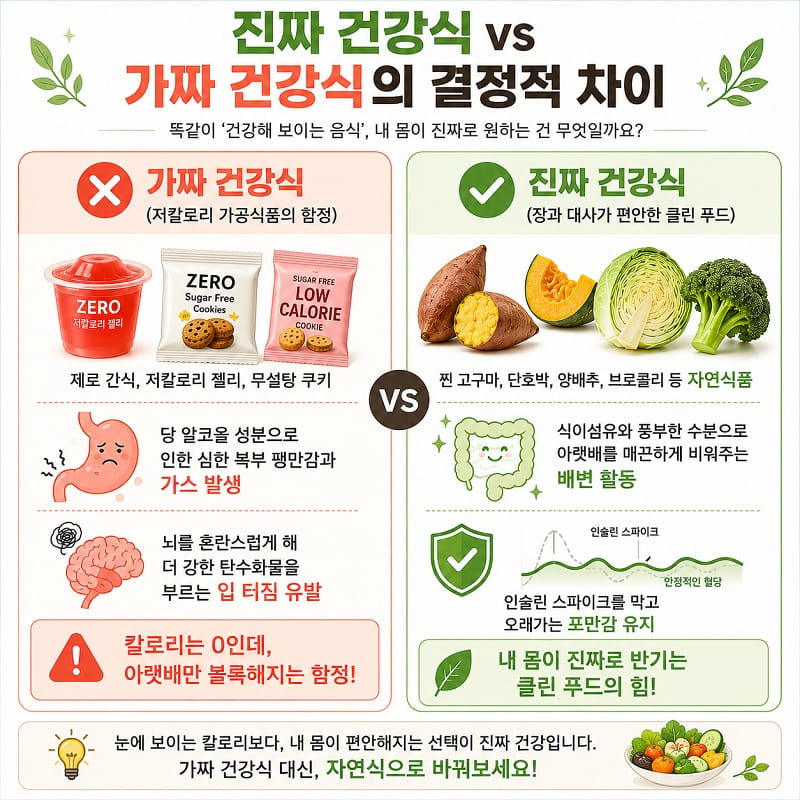 진짜 건강식 vs 가짜 건강식 차이