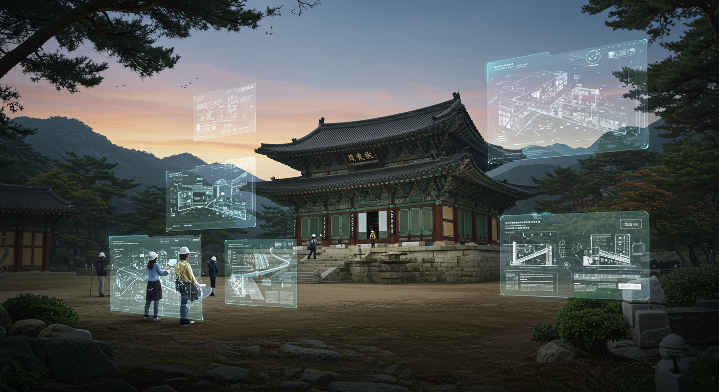 통도사가 국가유산 미디어아트 중심 무대로 선정된 이유를 상징하는 장면