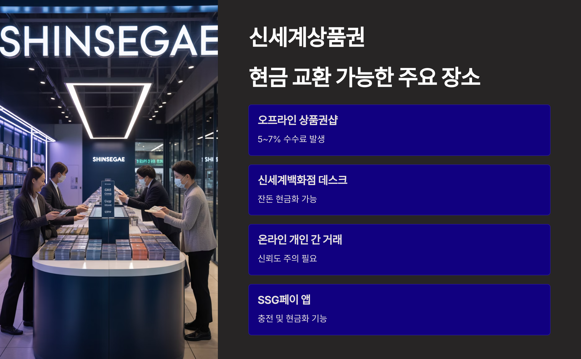 현금 교환 가능한 주요 장소