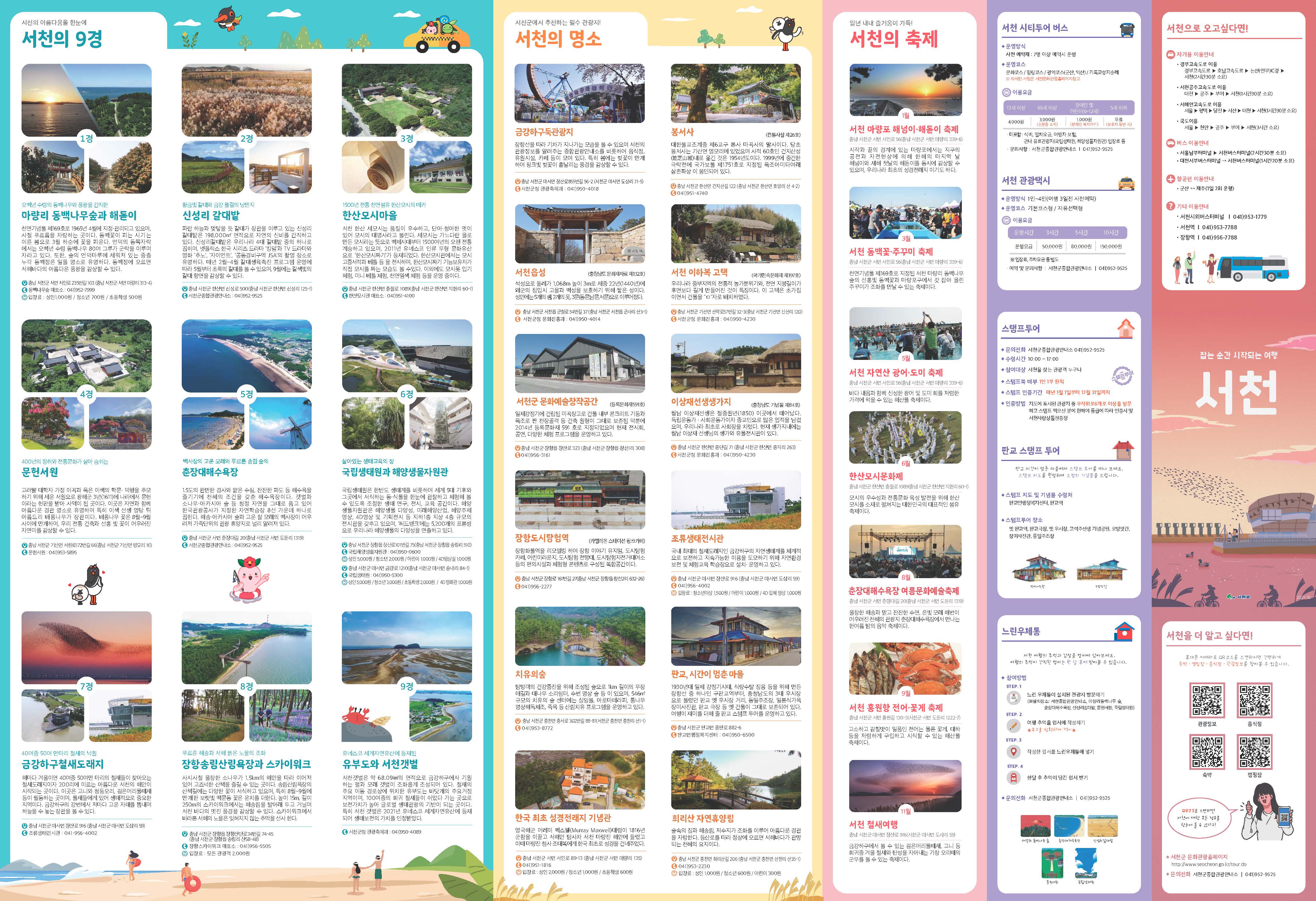 서천 관광지도 뒷면