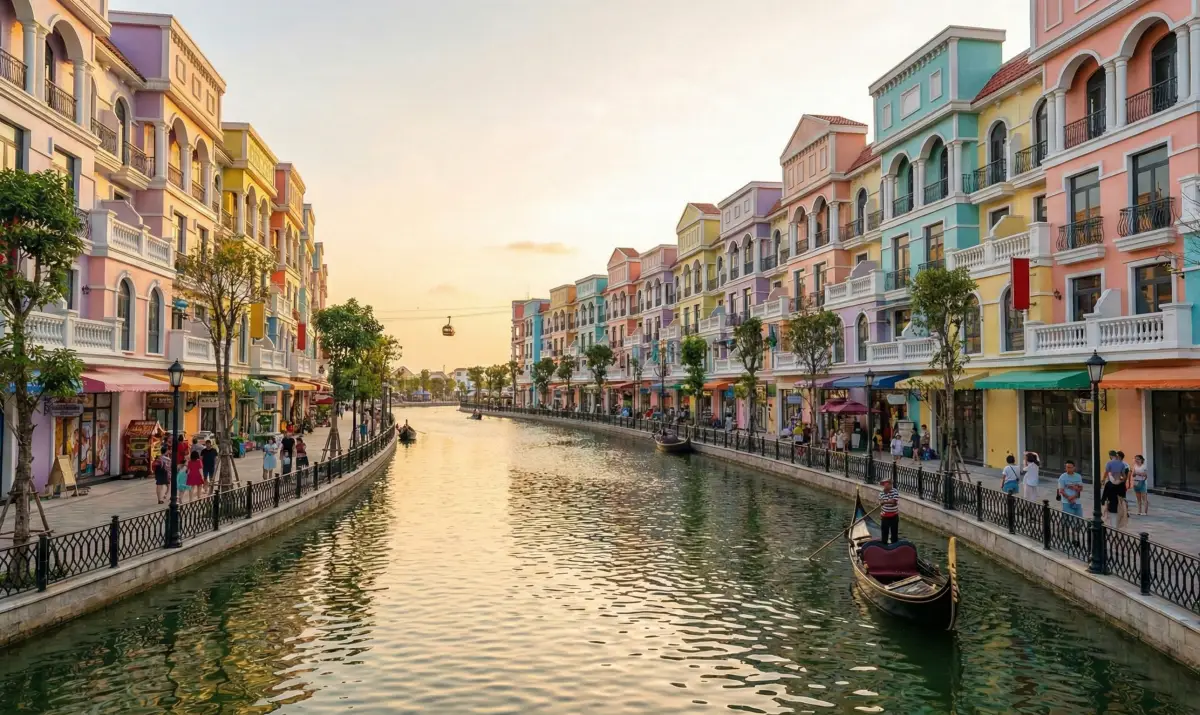 이국적인 분위기가 물씬 풍기는 그랜드 월드의 베네치아 운하와 곤돌라