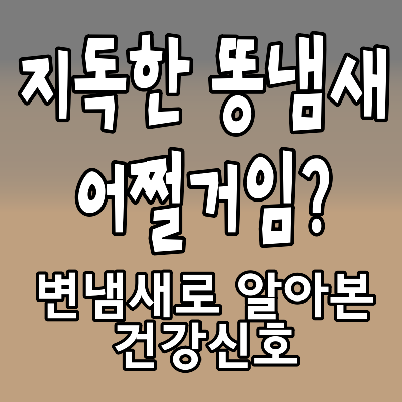 변냄새로 알아본 건강신호