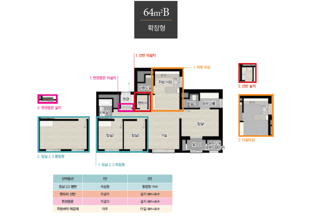 영종하늘도시 센트럴푸르지오자이 - 64B 평면도