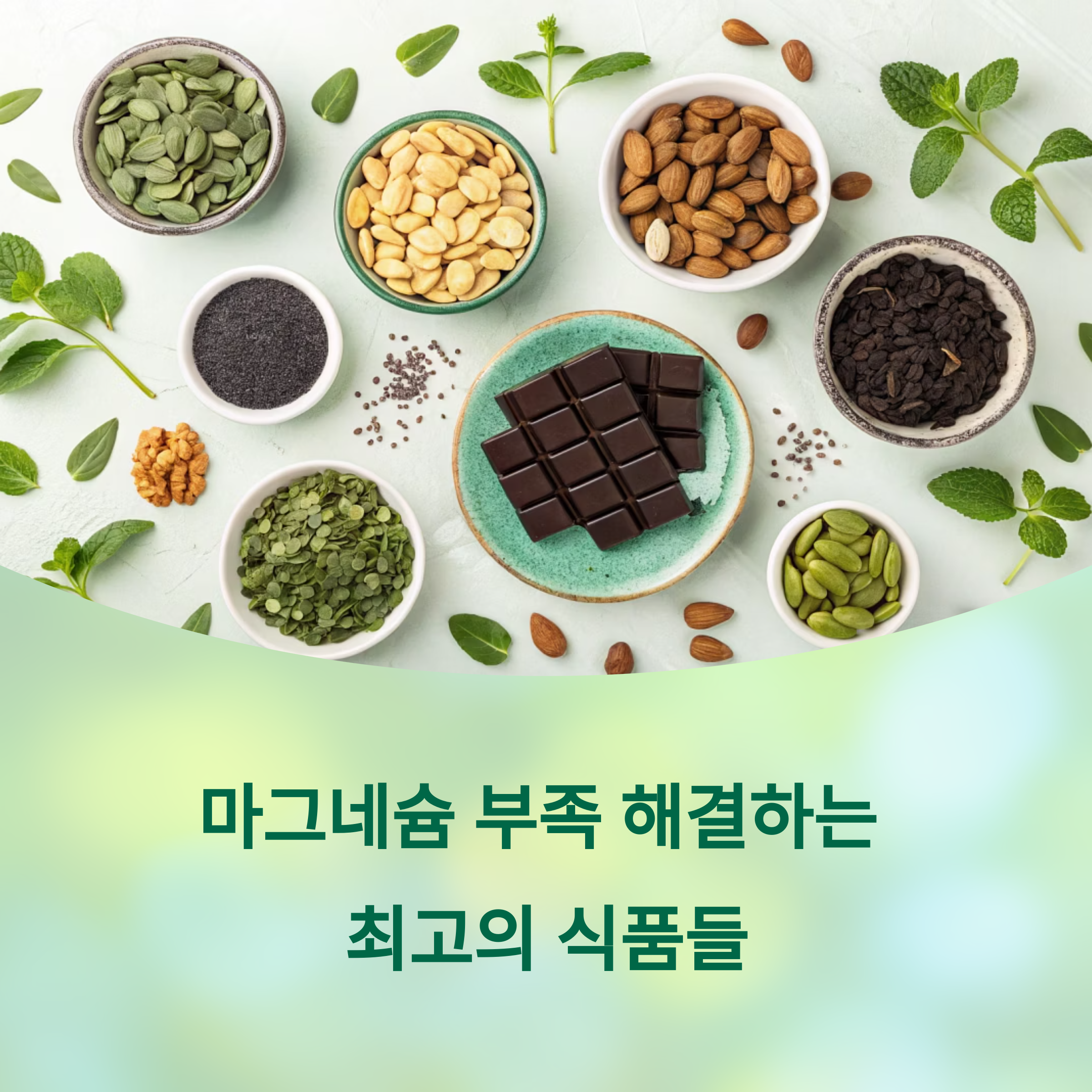 마그네슘 부족 해결하는 최고의 식품들