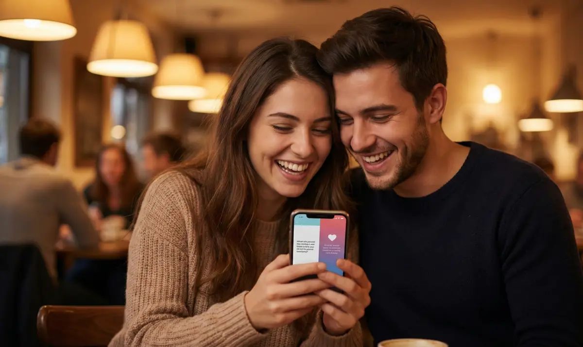 ▲ 서로의 검사 결과를 공유하며 즐거워하는 커플