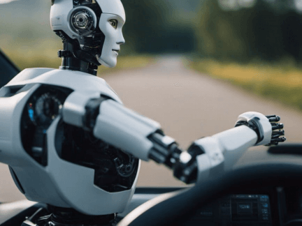 인공지능 로봇이 팔을 펴는 모습