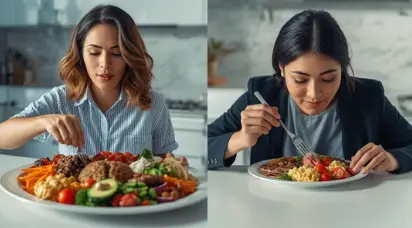 큰접시에음식과-작은접시에음식