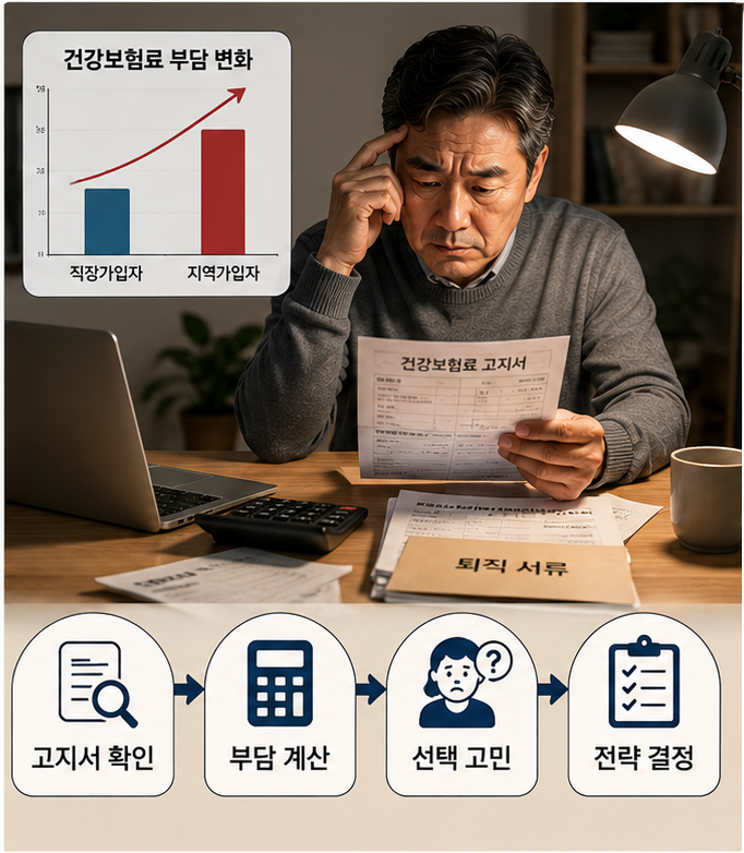 퇴직 후 건강보험료 고지서 확인