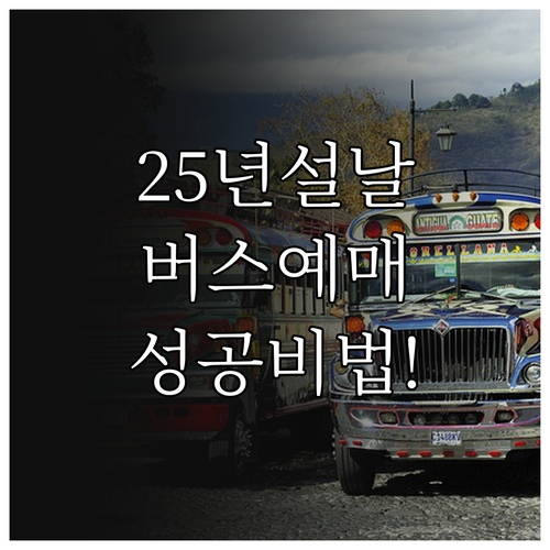 2025년 설날 고속버스 예매 일정 ..
