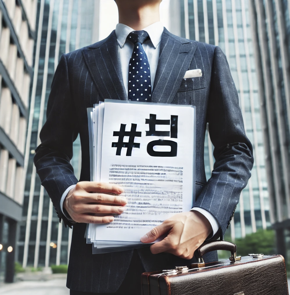 지적 재산권에 관한 문서를 들고있는 모습