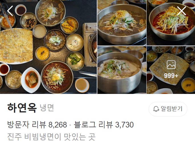 진주 하연옥 네이버 플레이스